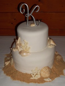 Nautical beach wedding cake