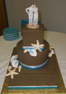Nautical beach wedding cake