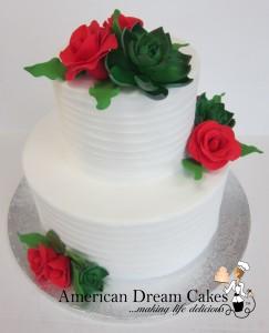 Boho white wedding cake