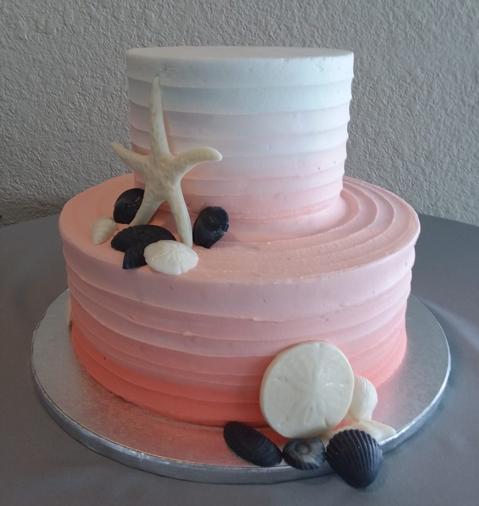 ocean themed wedding cake